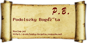 Podolszky Bogáta névjegykártya